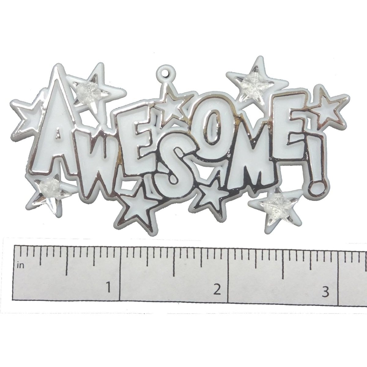 Shop For 3.25in Awesome Charm with Rhinestone Stars: White