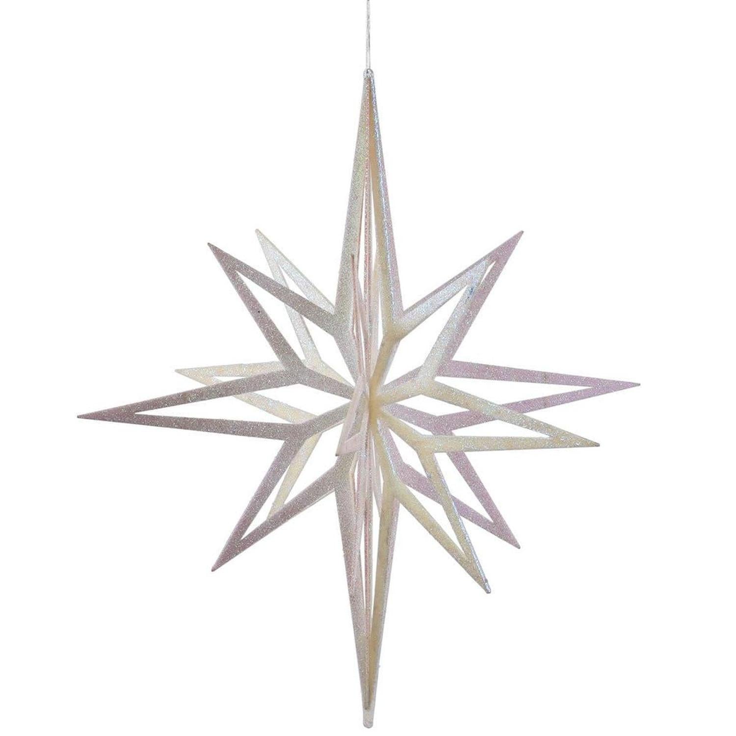 32in White Iridescent Star Christmas Ornament