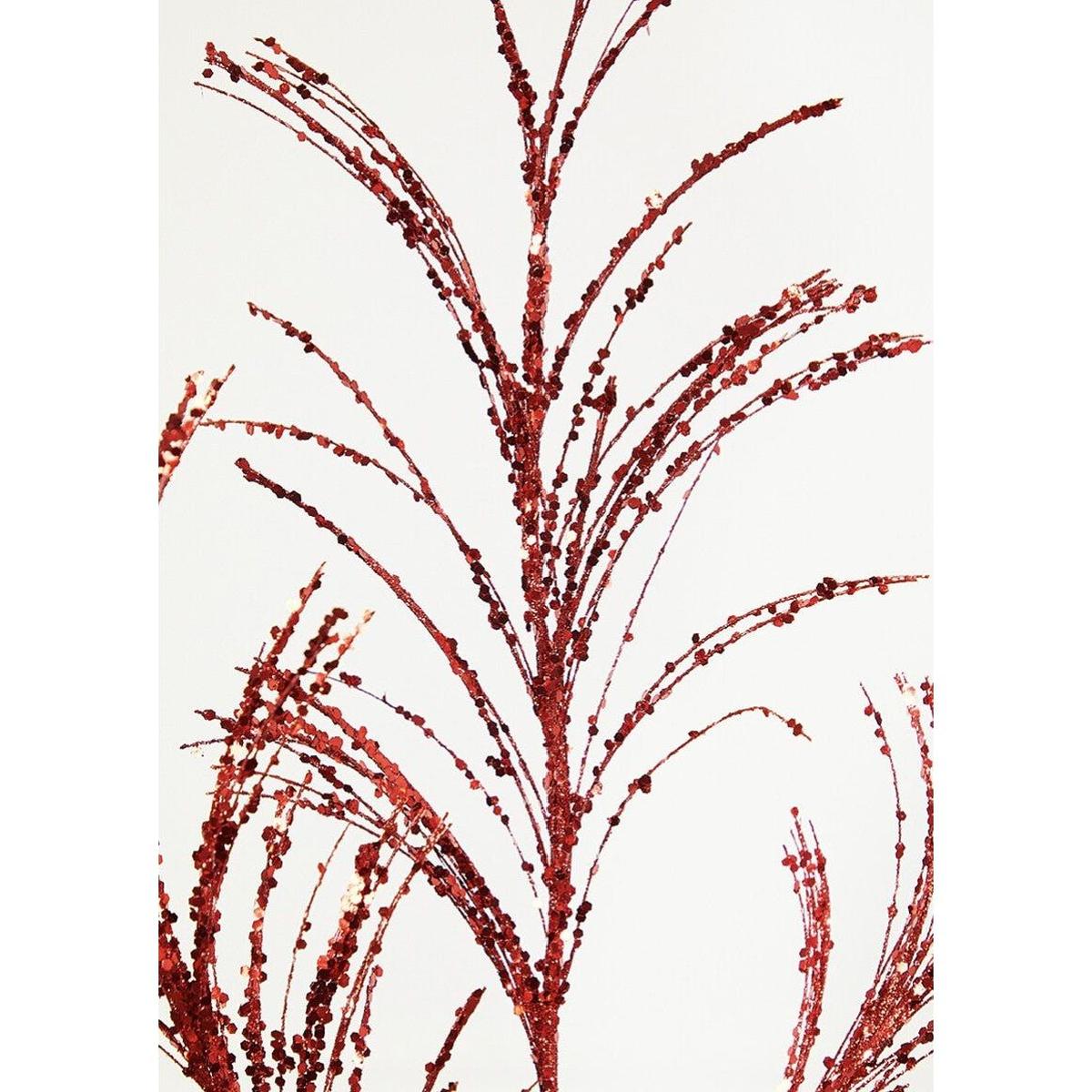 Shop For 34" Glitter Fishline Grass Spray: Red