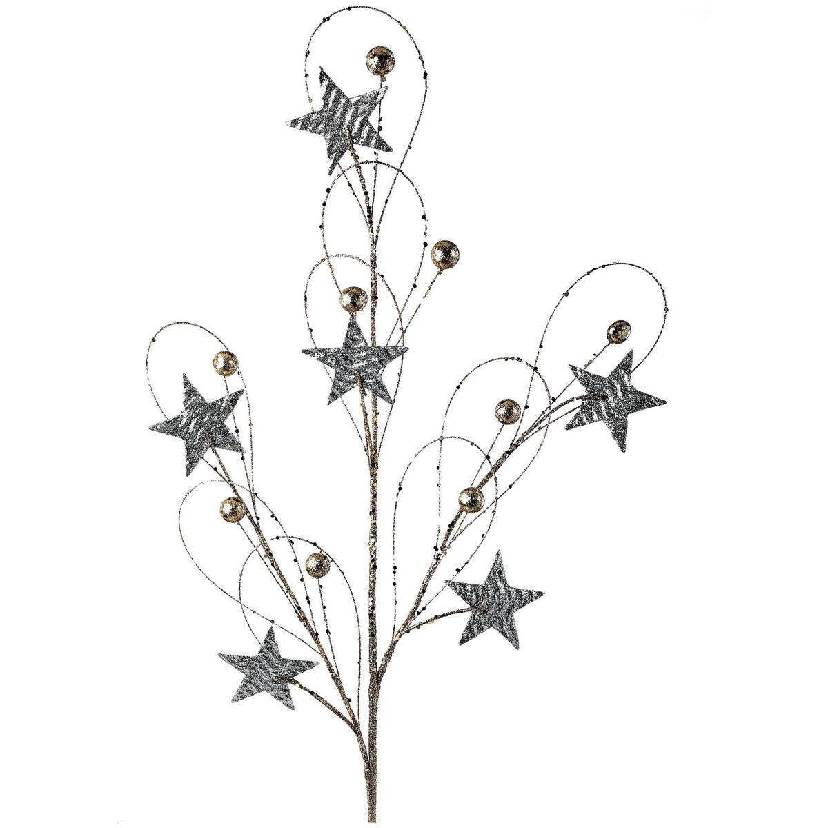 Shop For 34" Glitter Star Ball Loop Spray: Gold/Silver
