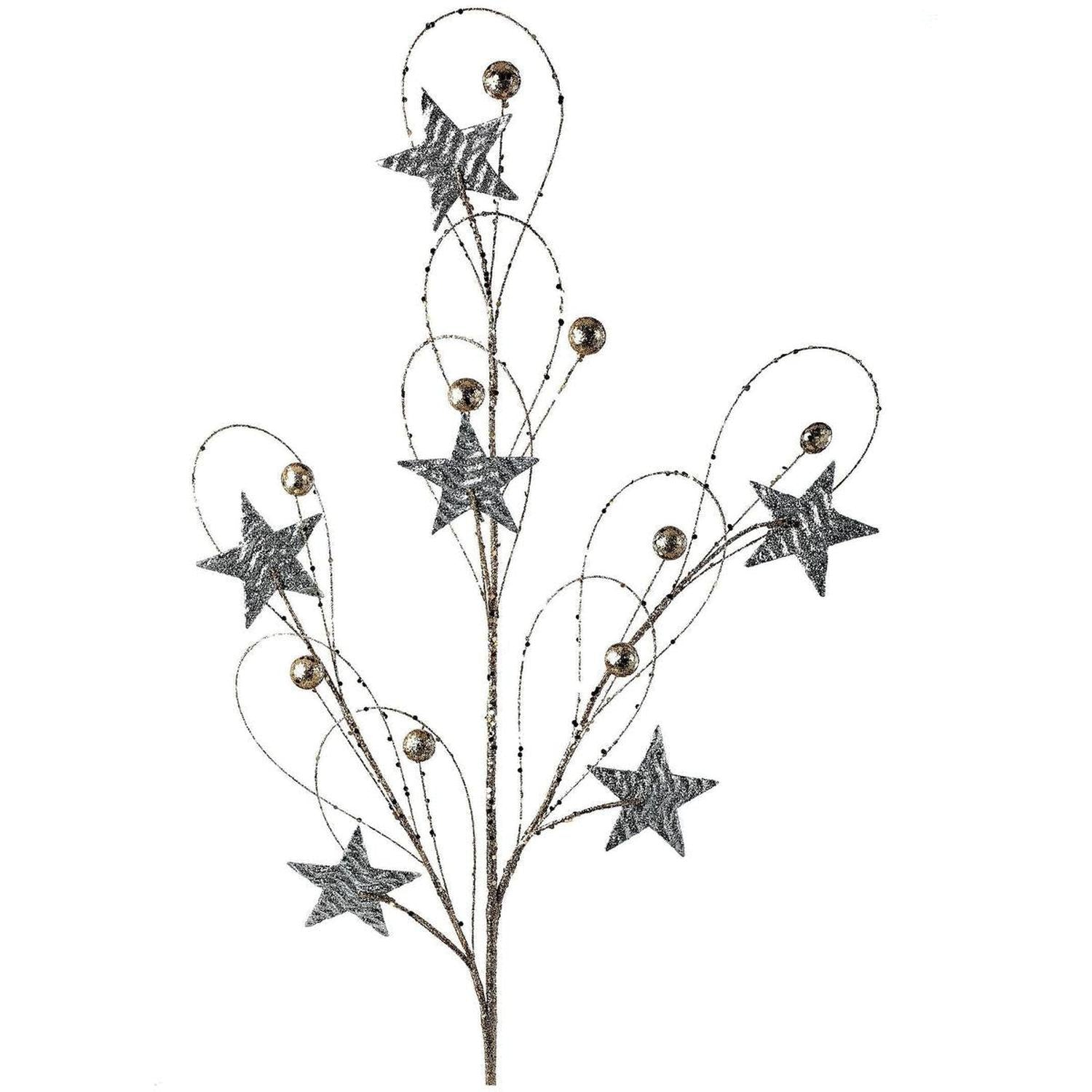 Shop For 34" Glitter Star Ball Loop Spray: Gold/Silver