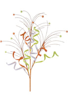 Shop For 35" Glitter Curly Fishline Ball Spray: Candy Corn