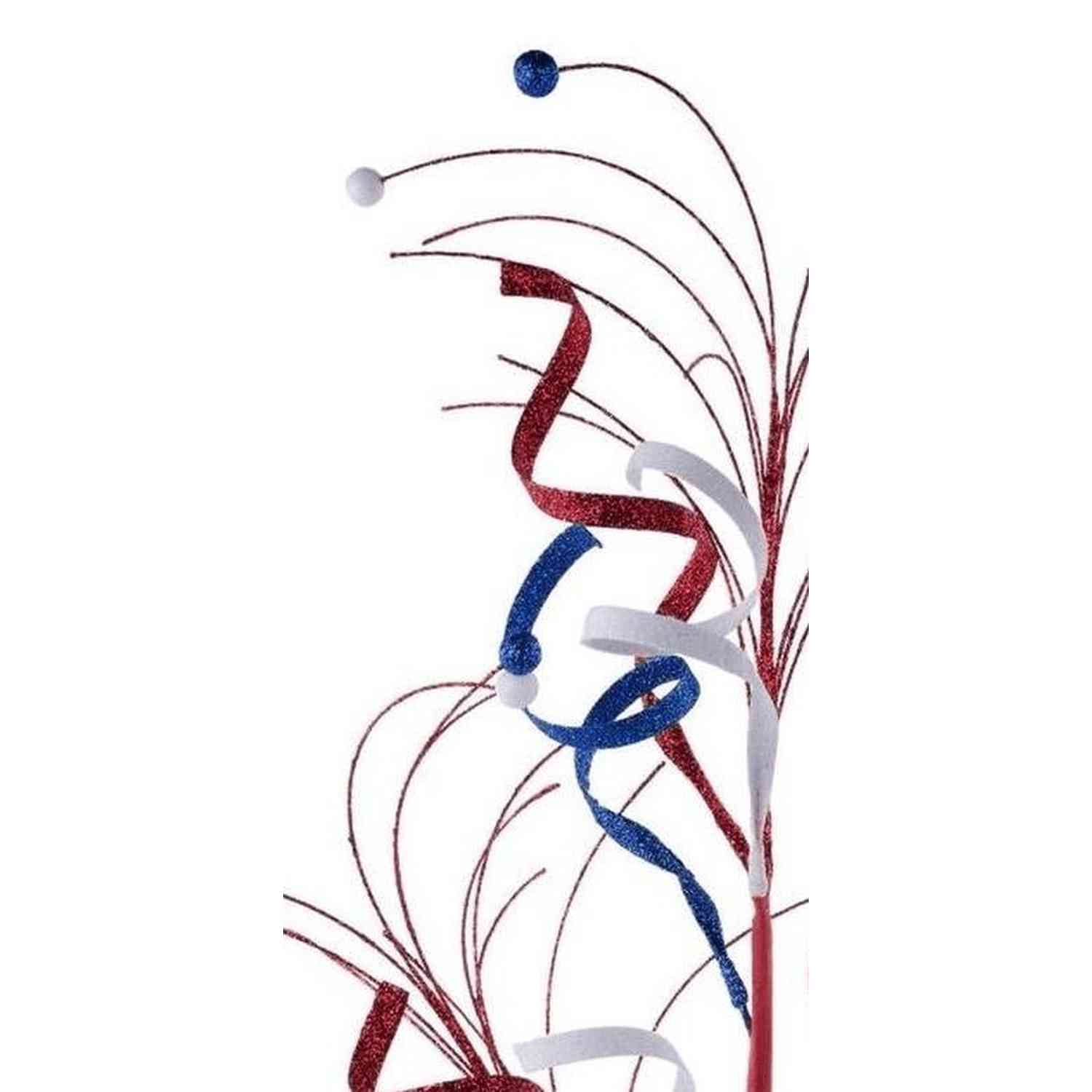 Shop For 35" Glitter Curly Fishline Ball Spray: Patriotic