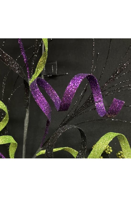 Shop For 35" Glitter Curly Fishline Ball Spray: Purple/Black/Lime