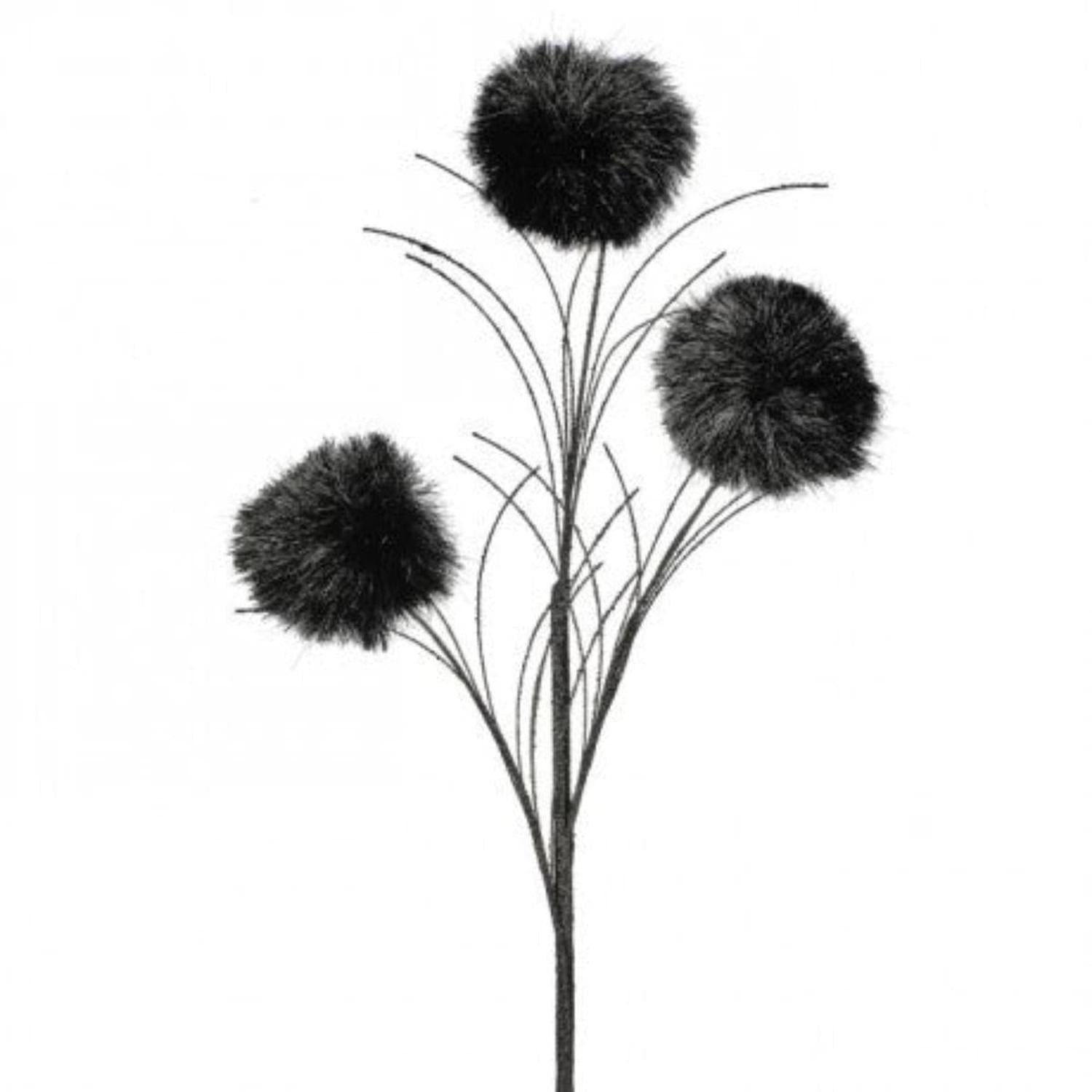 35" Glitter Pom Pom Spray: Black