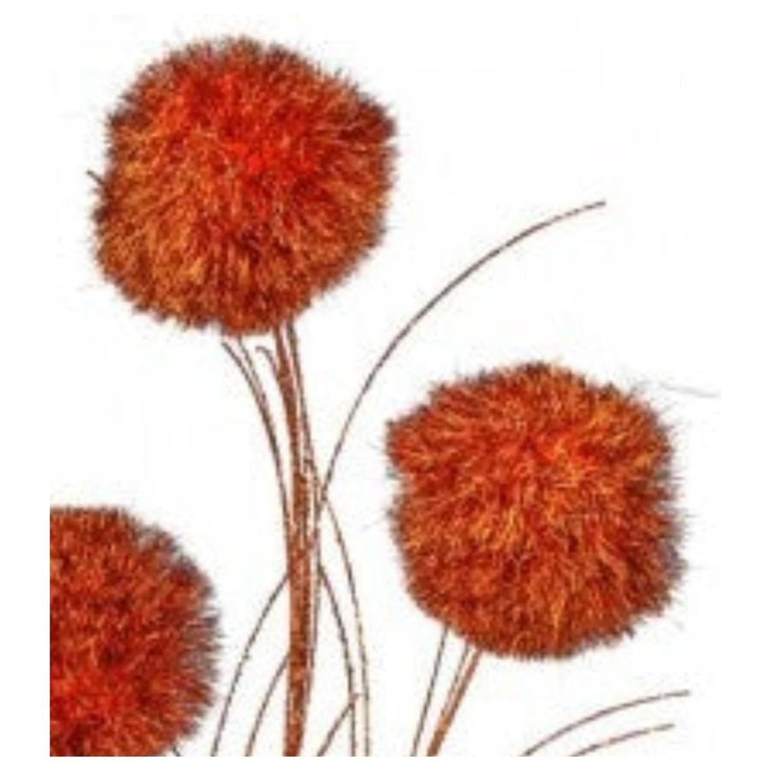 35" Glitter Pom Pom Spray: Orange