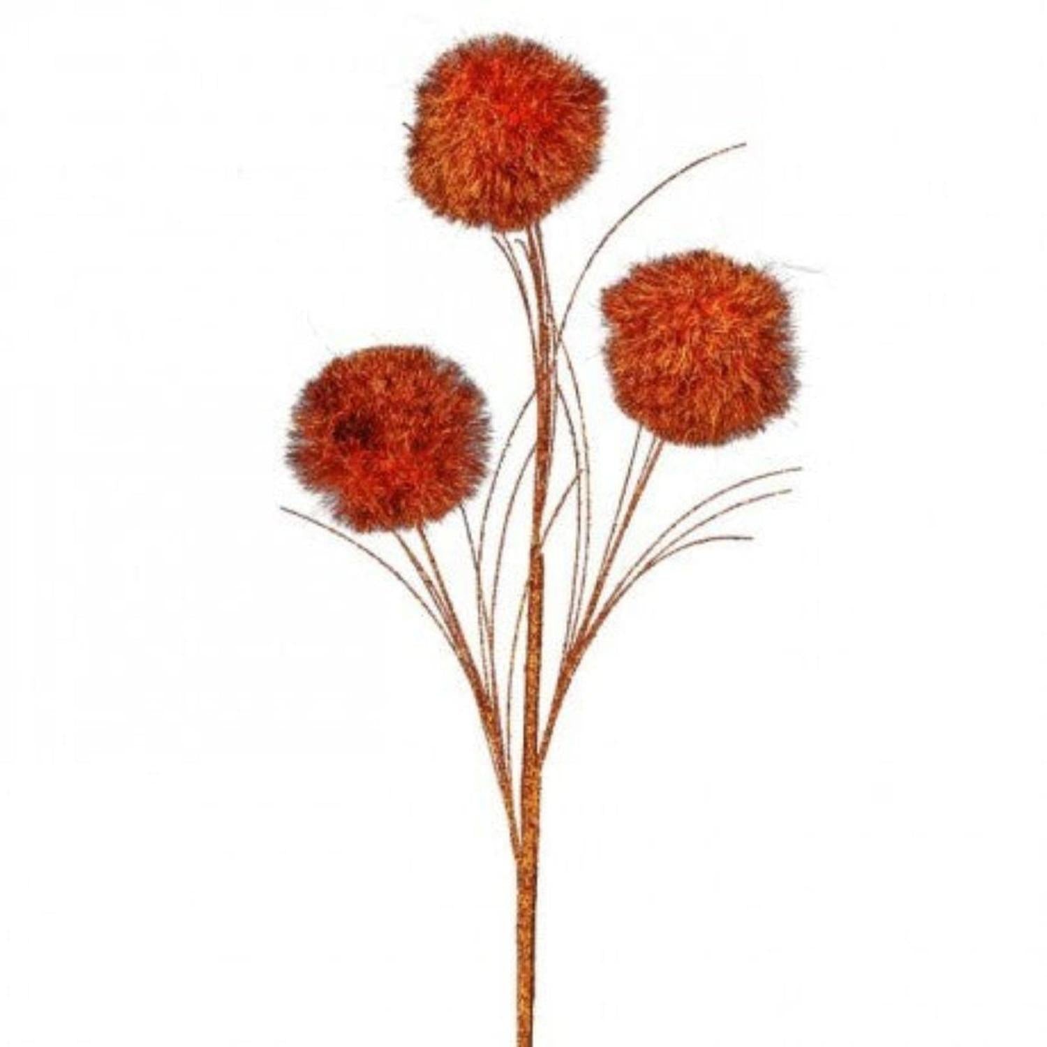 Shop For 35" Glitter Pom Pom Spray: Orange