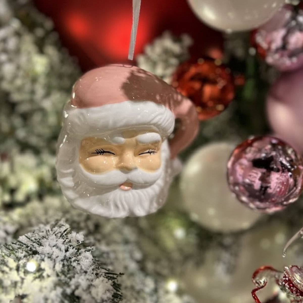 Shop For 3.5" Pink Santa Ornament