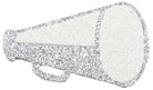 Shop For 3.5in Metallic Glitter Megaphone Ornament: Silver & White