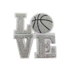 Shop For 3.5in Silver/White Glitter Foam Love Basketball Emblem