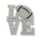 Shop For 3.5in Silver/White Glitter Foam Love Football Emblem