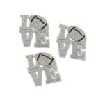 Shop For 3.5in Silver/White Glitter Foam Love Football Emblem