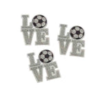 Shop For 3.5in Silver/White Glitter Foam Love Soccer Emblem