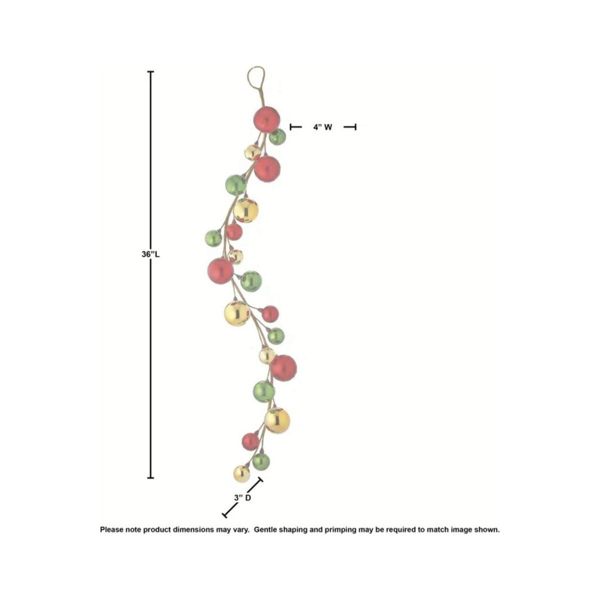 Shop For 36" Glitter Ball Metallic Garland: Red/Green