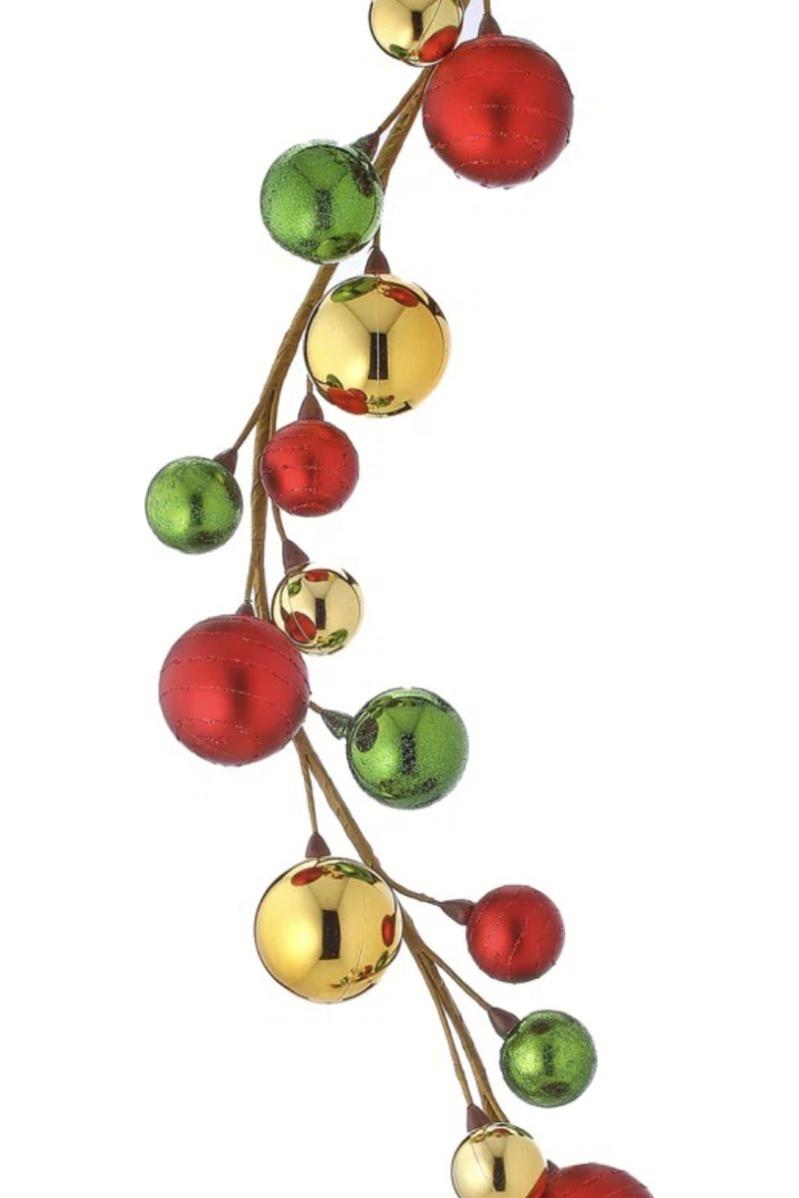 Shop For 36" Glitter Ball Metallic Garland: Red/Green