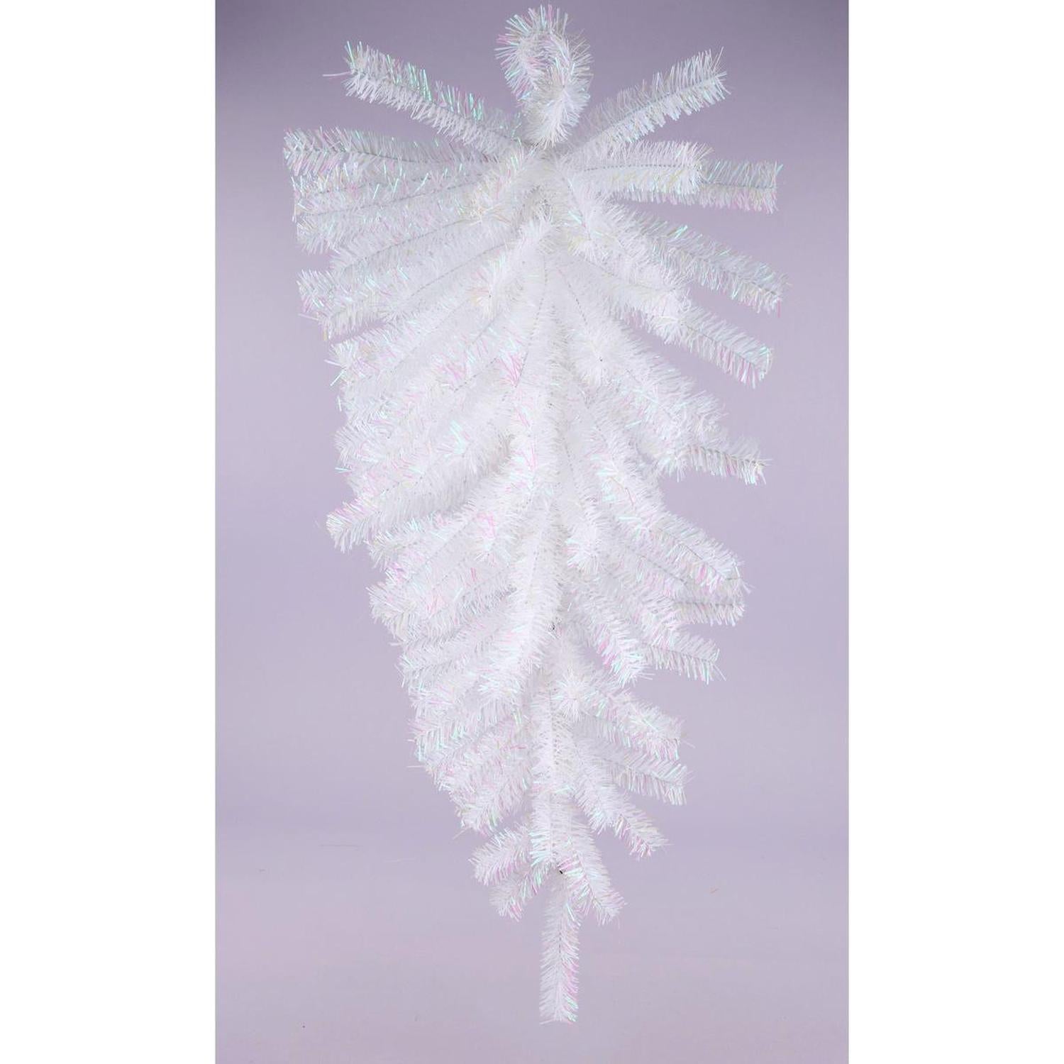 36" Metallic Teardrop Swag: Iridescent White