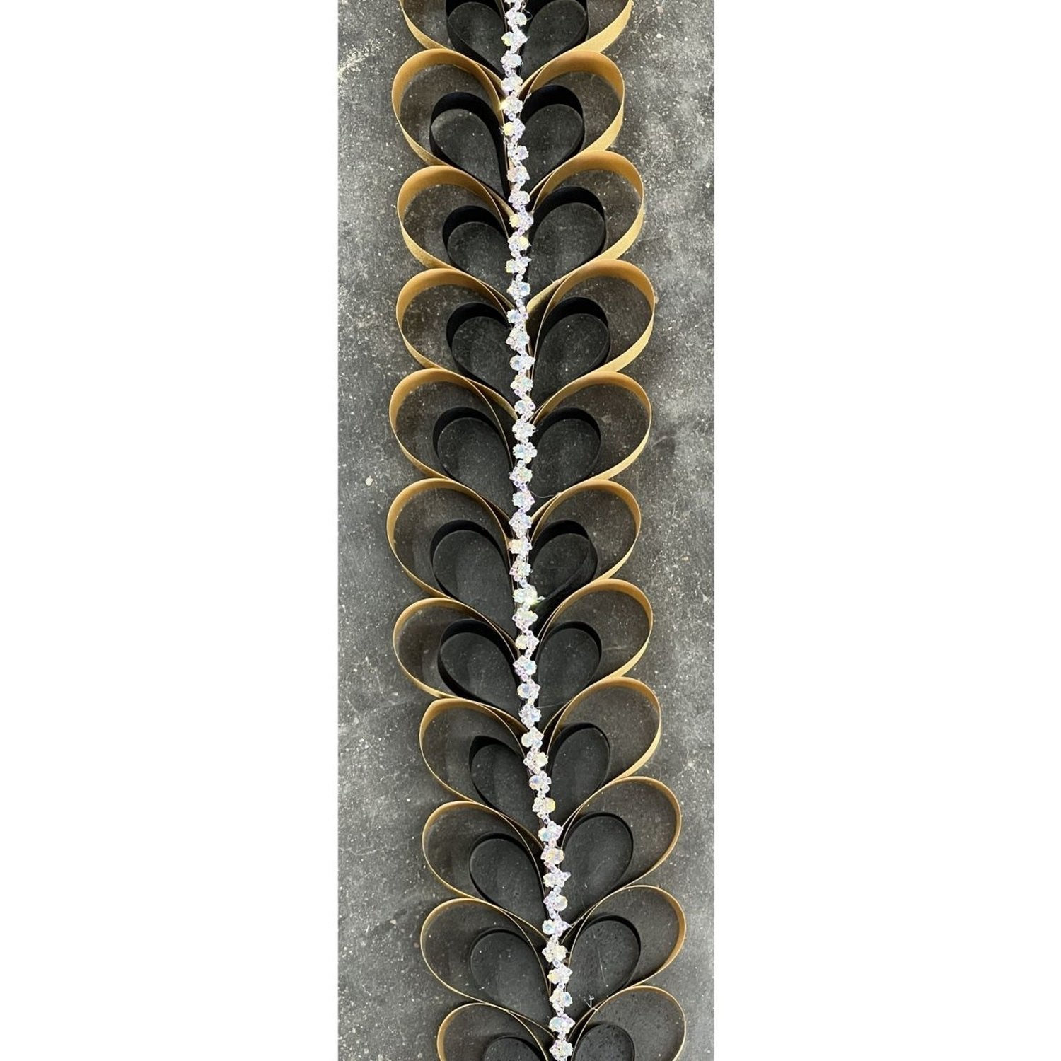 Shop For 36in Heart Chain Braid: Gold/Black with Jewels