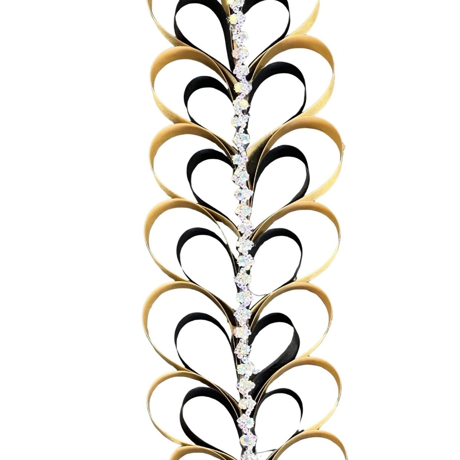 Shop For 36in Heart Chain Braid: Gold/Black with Jewels
