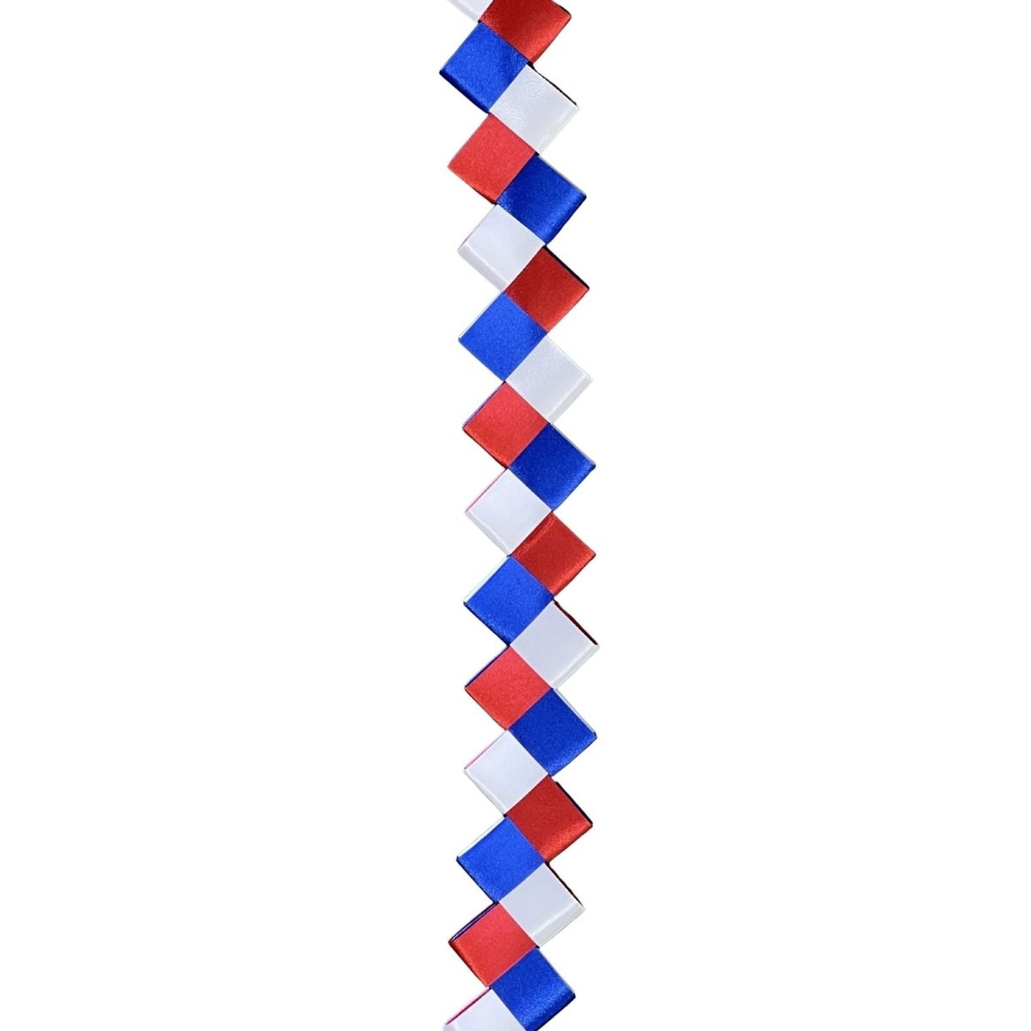 Shop For 36in ZigZag Chain Braid: White/Red/Royal