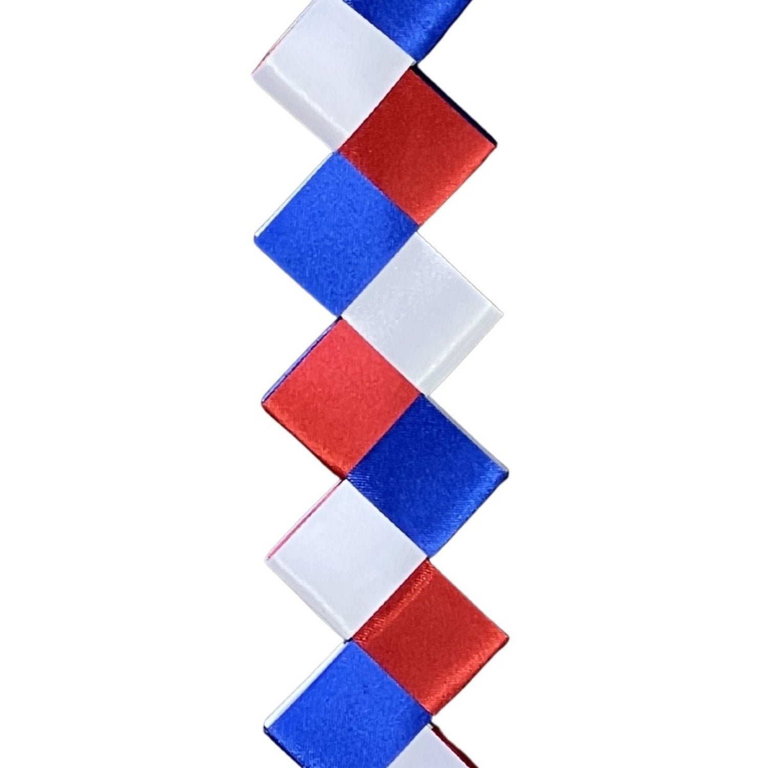 Shop For 36in ZigZag Chain Braid: White/Red/Royal