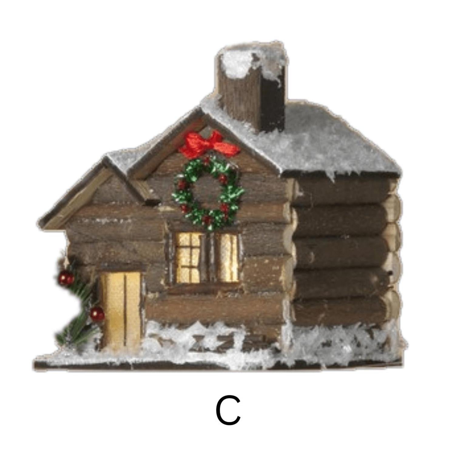 Shop For 3.75" Lighted Wood House Ornament