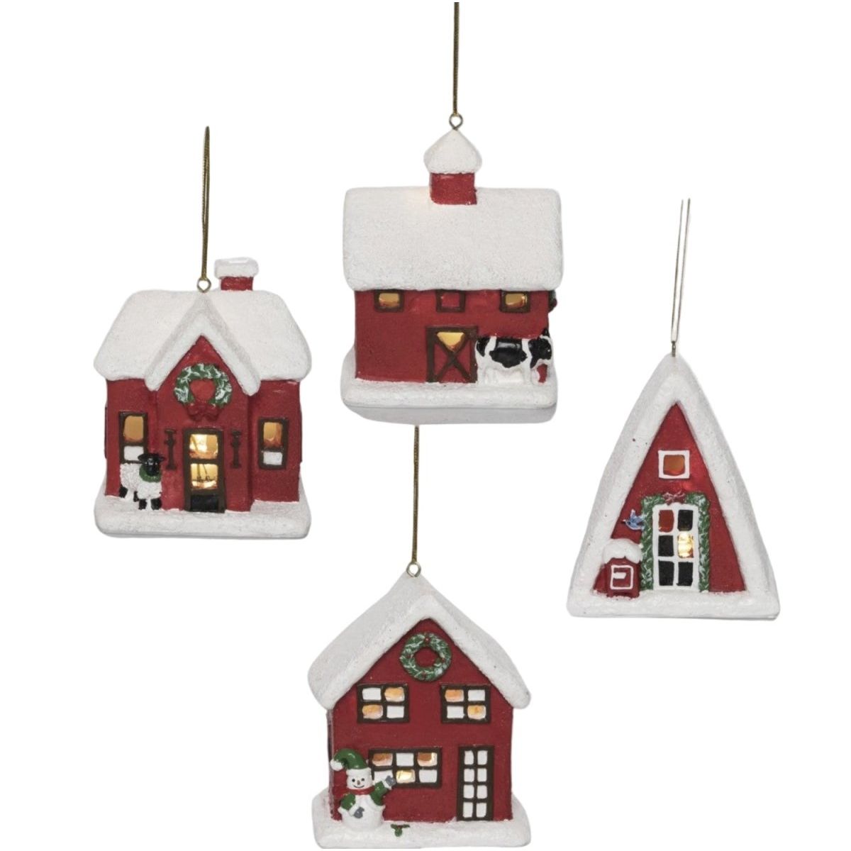 Shop For 3.75in Light Up Holiday Barn Ornaments (Asst)
