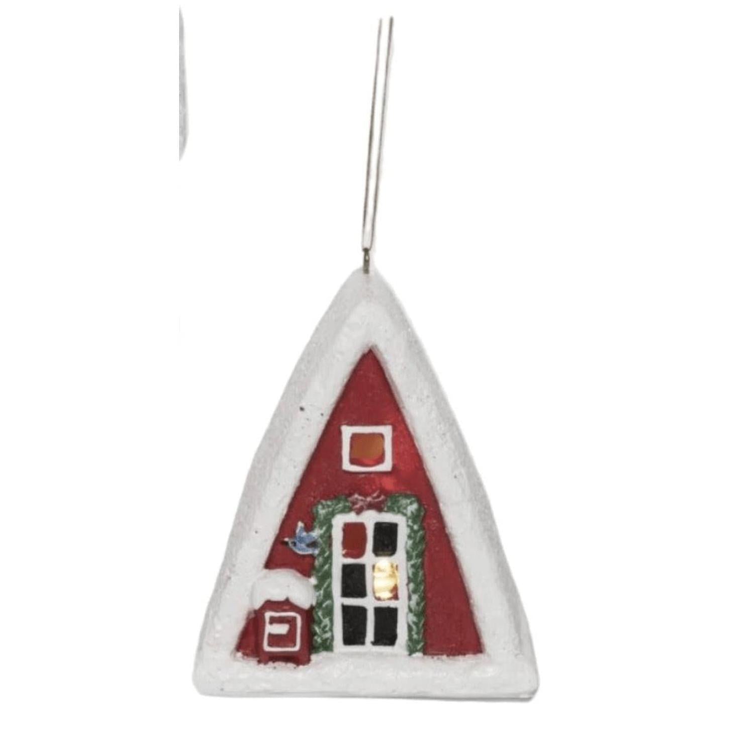 3.75in Light Up Holiday Barn Ornaments (Asst)