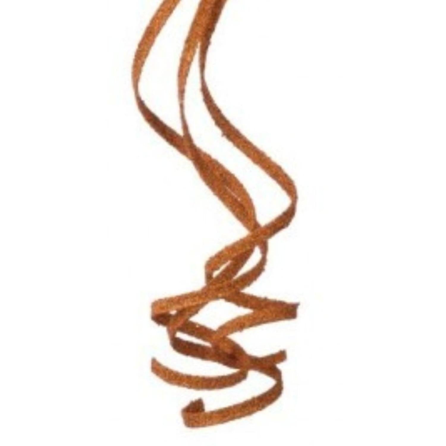 39" Glitter Loop Ribbon Spray: Orange