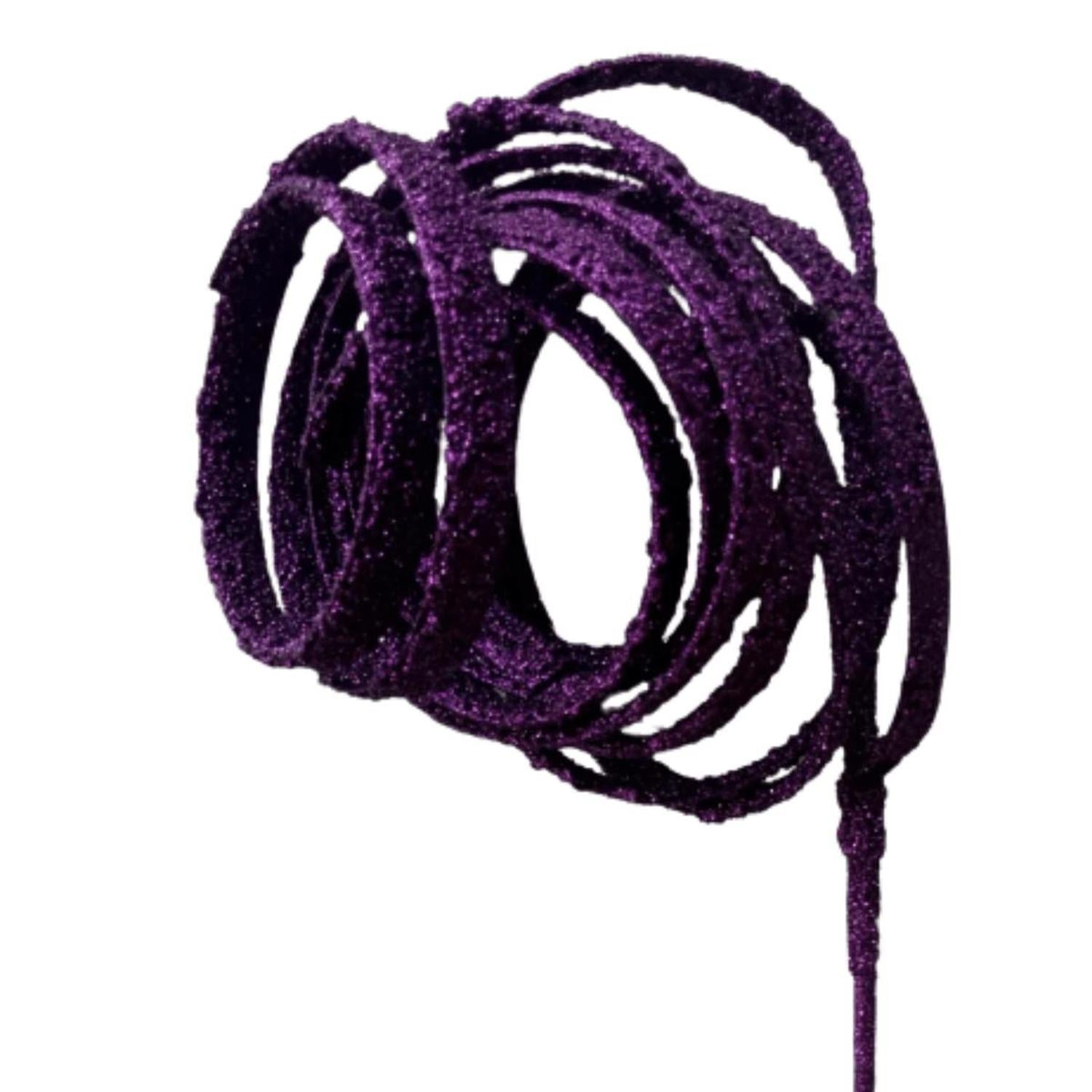 Shop For 39" Glitter Loop Ribbon Spray: Purple