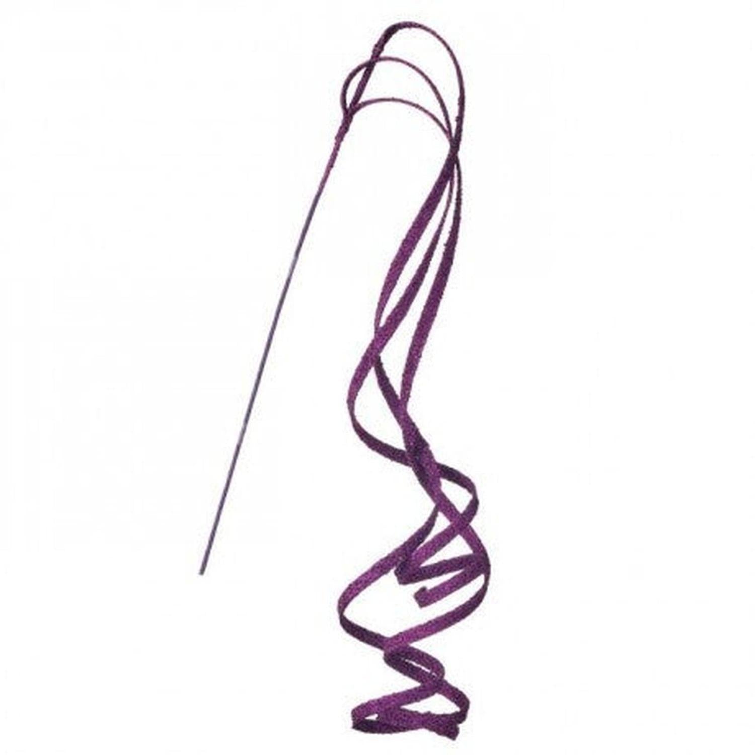 39" Glitter Loop Ribbon Spray: Purple