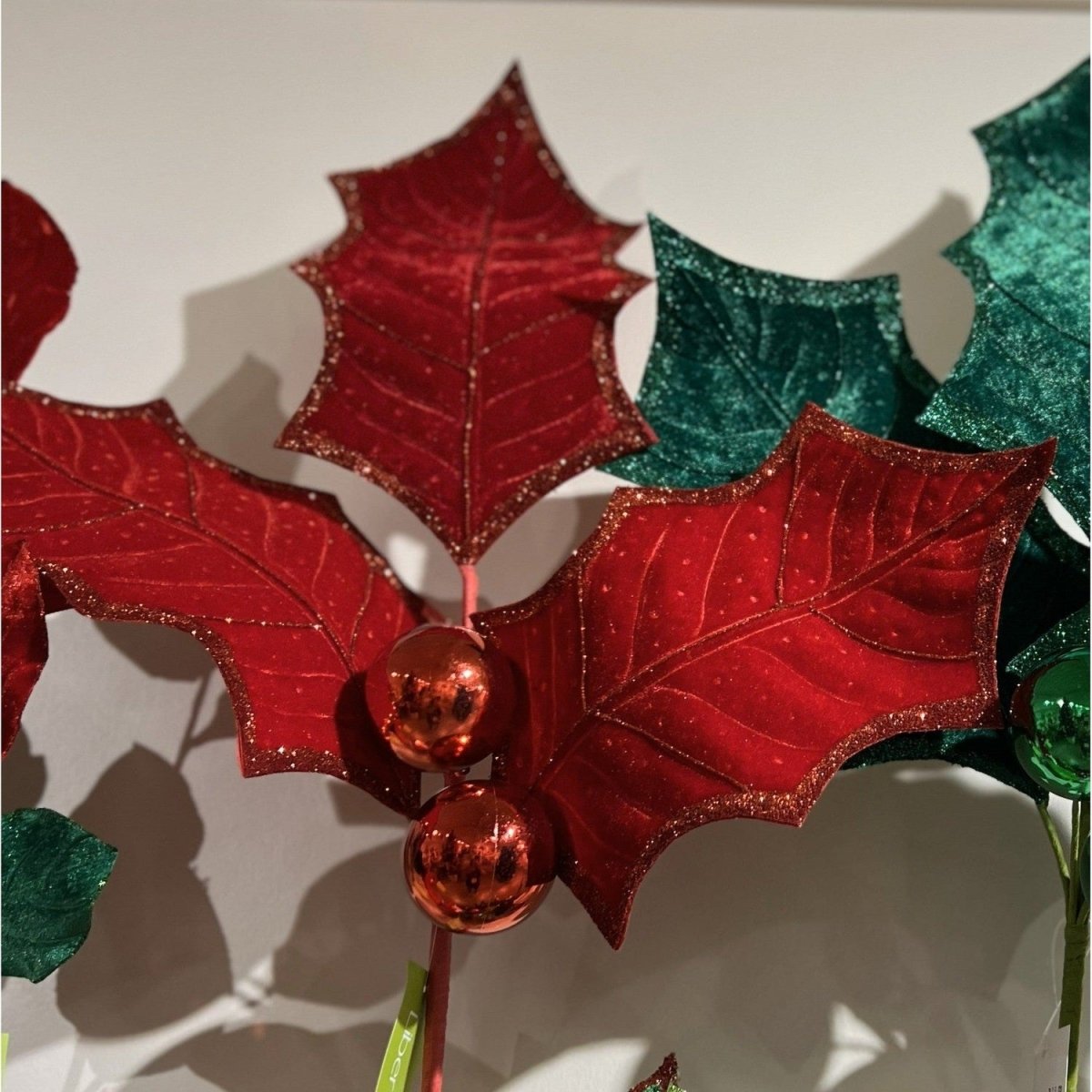 Shop For 39" Holly Leaf Spray: Red