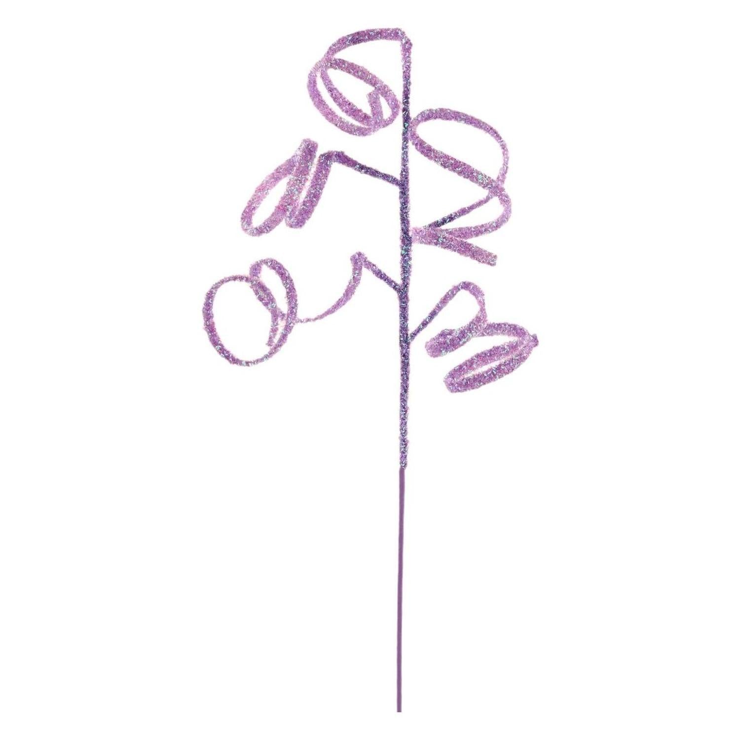 Shop For 39" Iridescent Curly Hanging Spray: Lavender