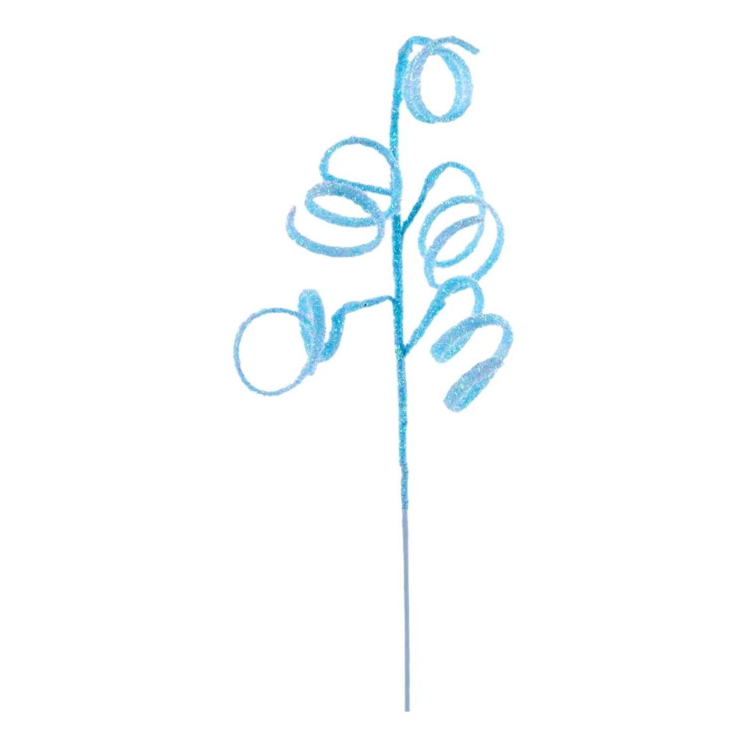 Shop For 39" Iridescent Curly Hanging Spray: Soft Blue