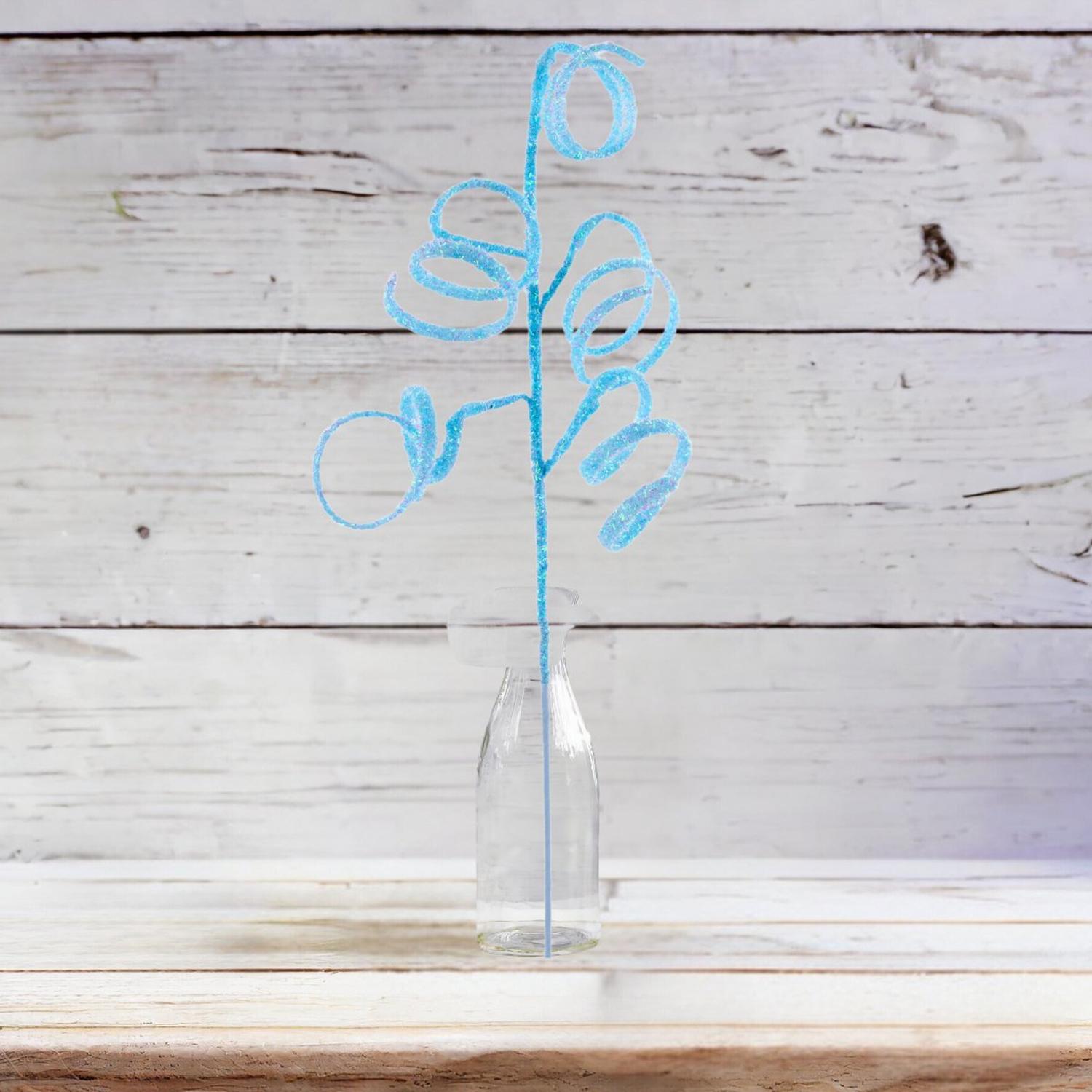 Shop For 39" Iridescent Curly Hanging Spray: Soft Blue