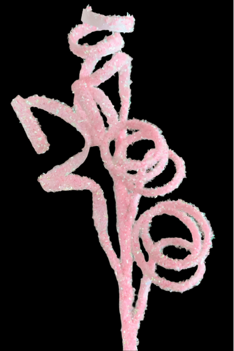 Shop For 39" Iridescent Curly Hanging Spray: Soft Pink