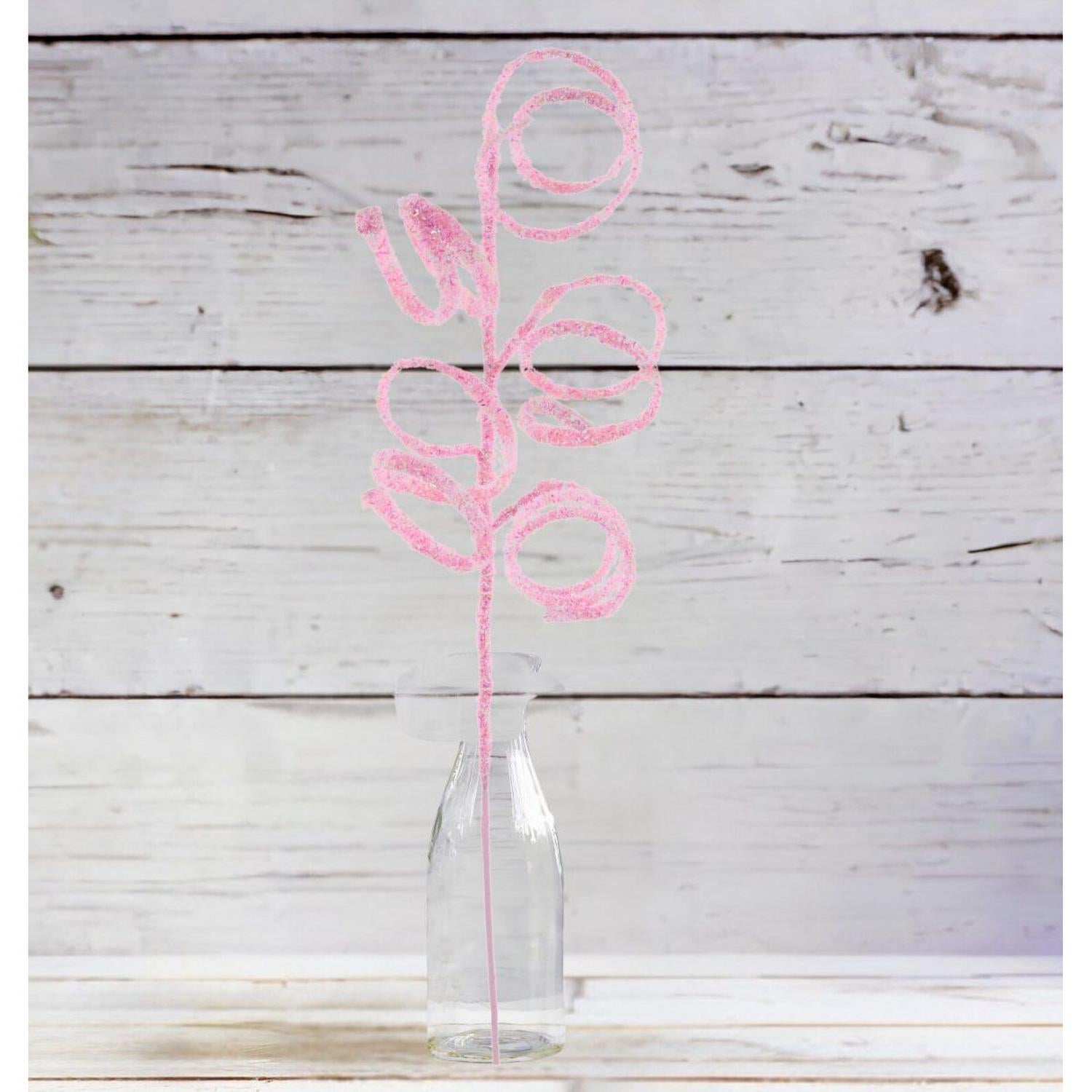 Shop For 39" Iridescent Curly Hanging Spray: Soft Pink