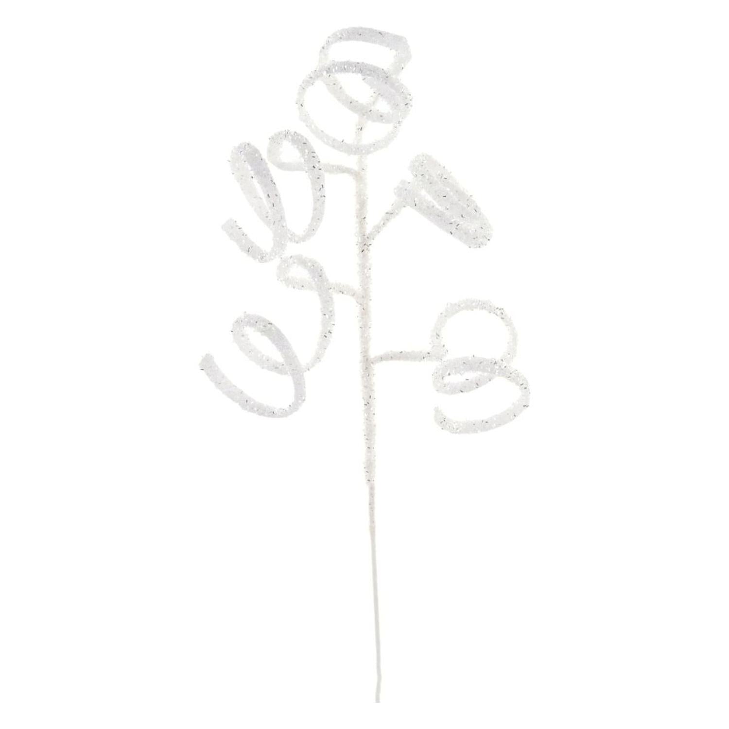 Shop For 39" Iridescent Curly Hanging Spray: White/Silver