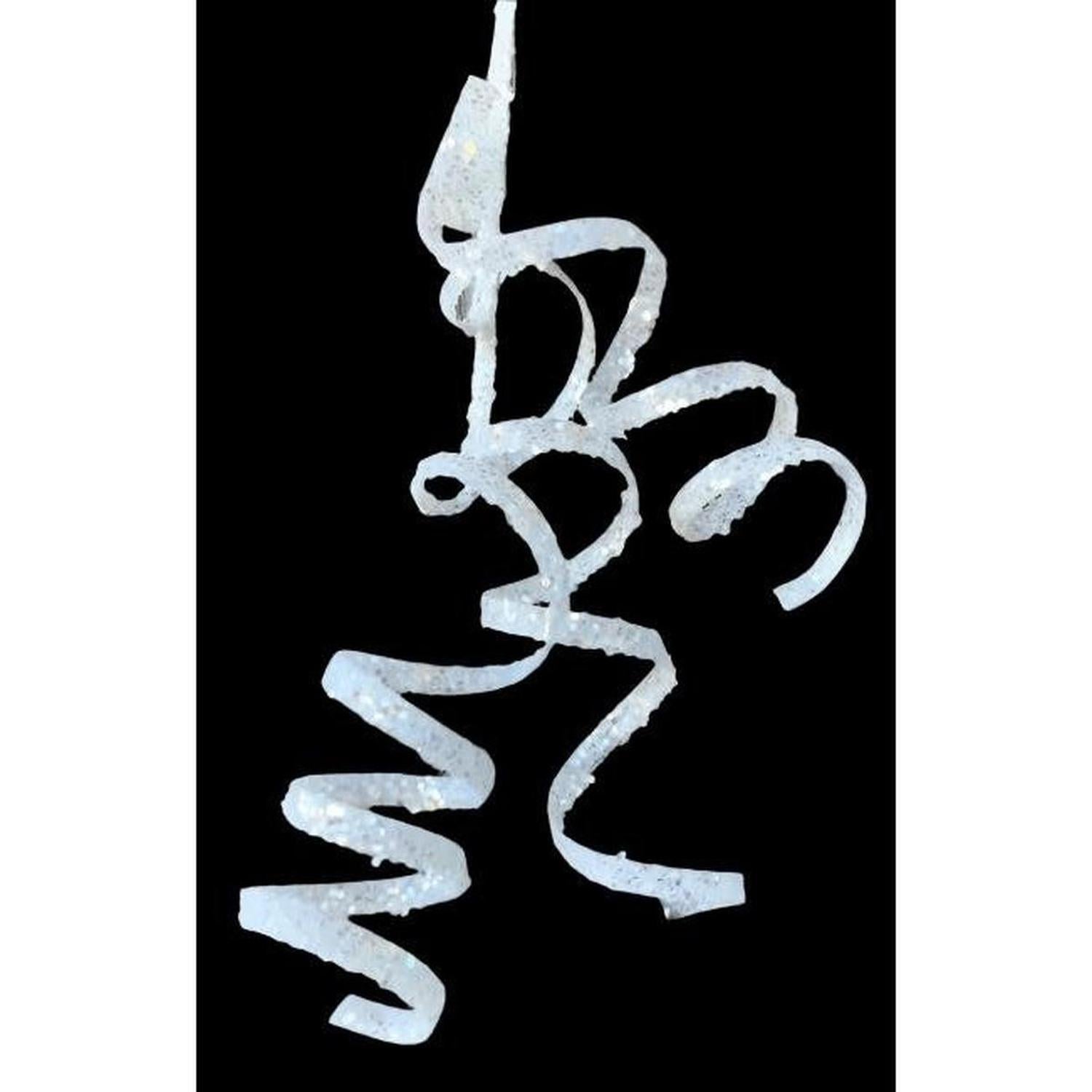 Shop For 39" Iridescent Curly Hanging Spray: White/Silver