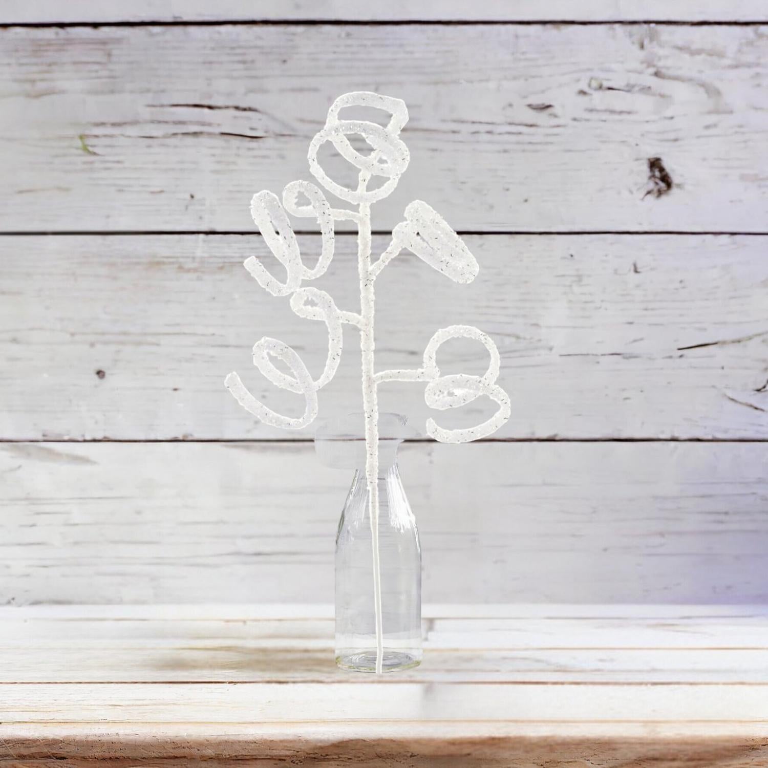 Shop For 39" Iridescent Curly Hanging Spray: White/Silver