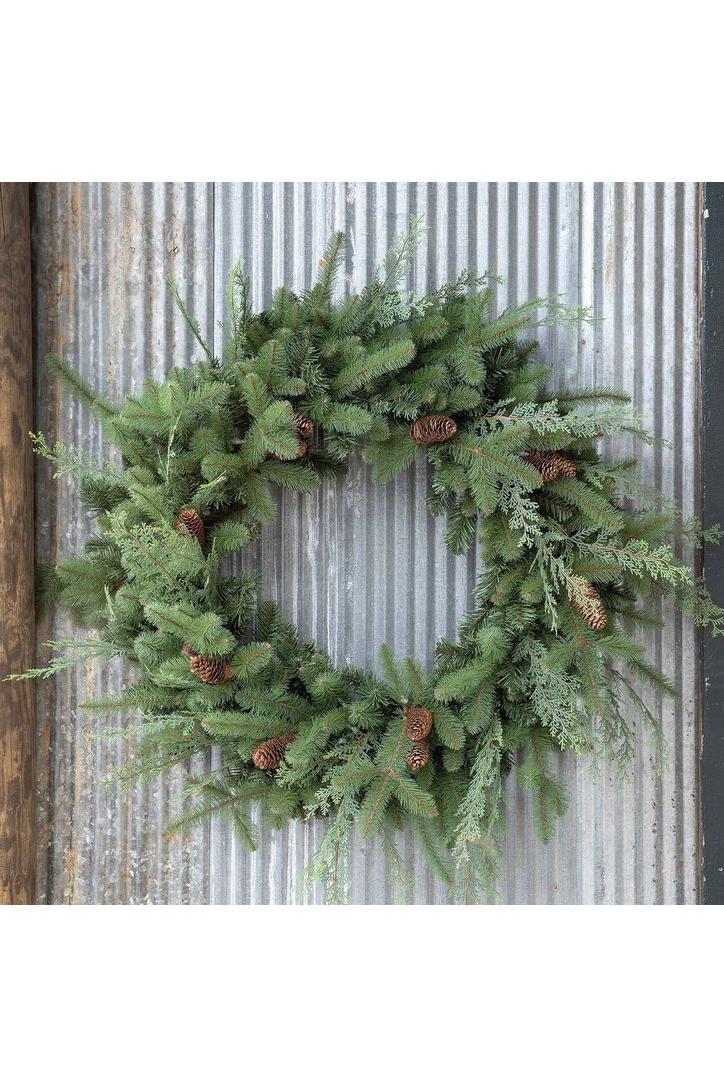 Shop For 39" Mixed Evergreen Wreath with LED Lights