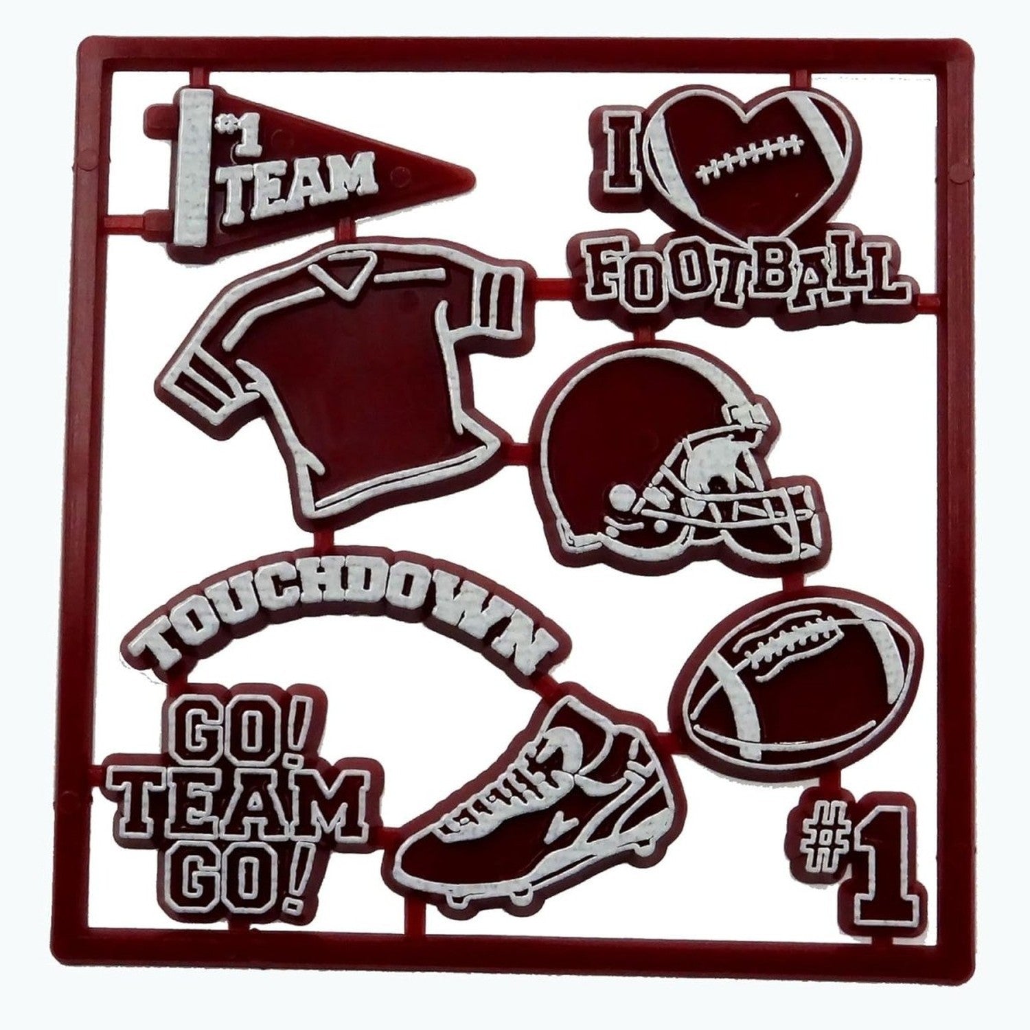 Shop For 3in Mini Football Charm Pack: Burgundy