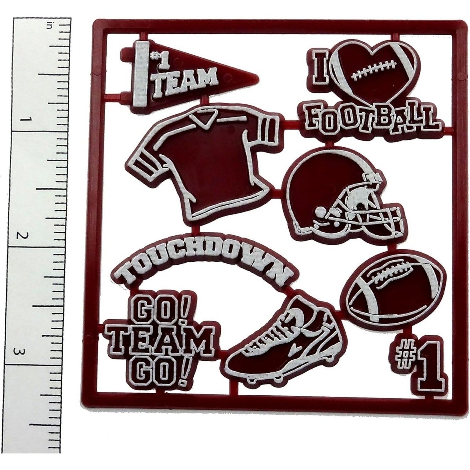Shop For 3in Mini Football Charm Pack: Burgundy