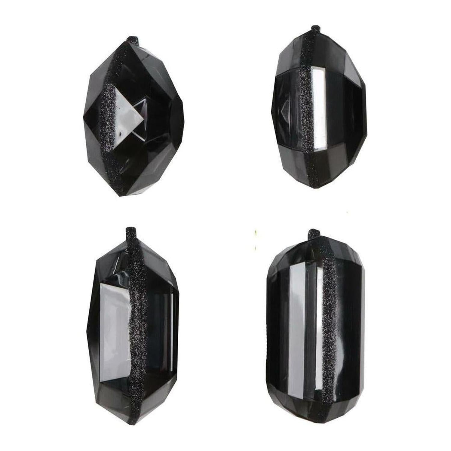 4-5" Acrylic Jewel Assortment Ornament: Black (Set 4)