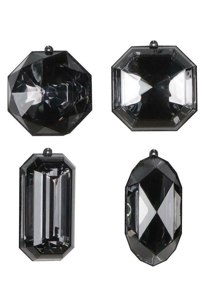 Shop For 4 - 5" Acrylic Jewel Assortment Ornament: Black (Set 4)