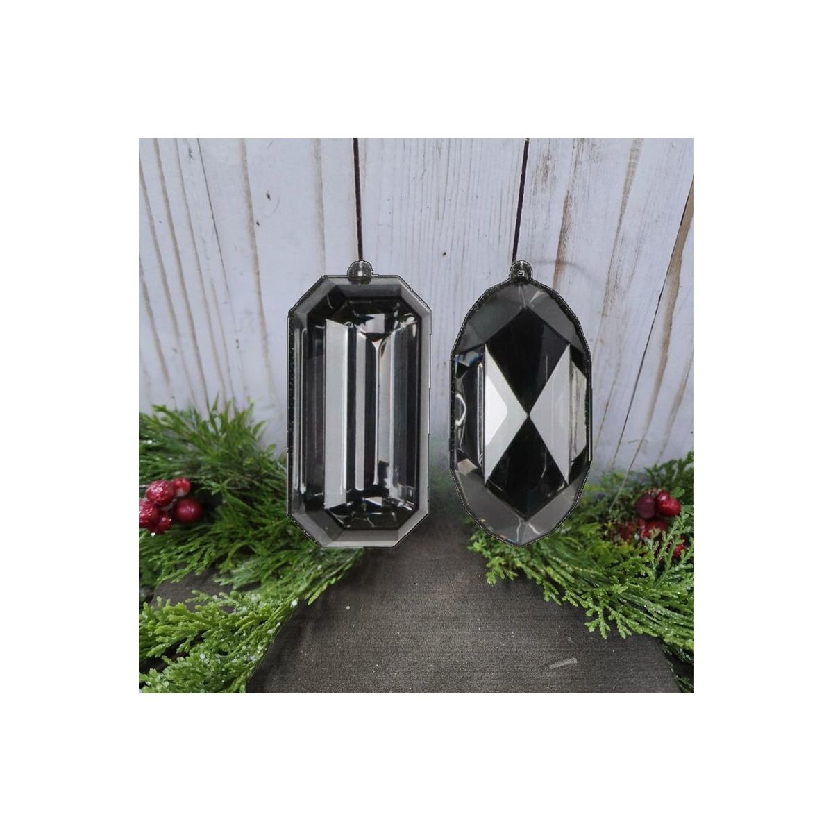 Shop For 4 - 5" Acrylic Jewel Assortment Ornament: Black (Set 4)