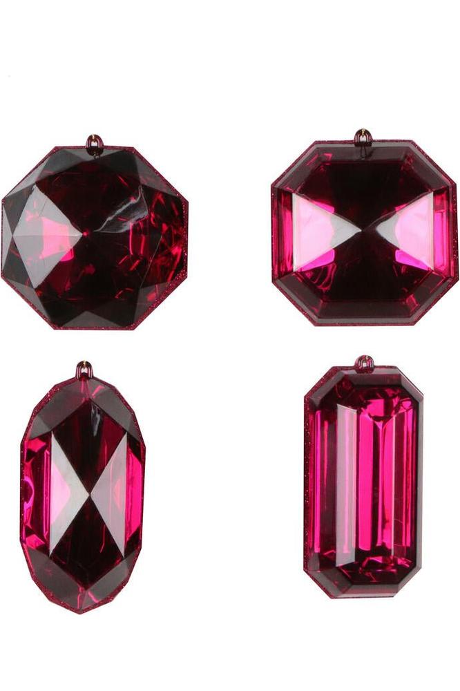 Shop For 4 - 5" Acrylic Jewel Assortment Ornament: Burgundy (Set 4)