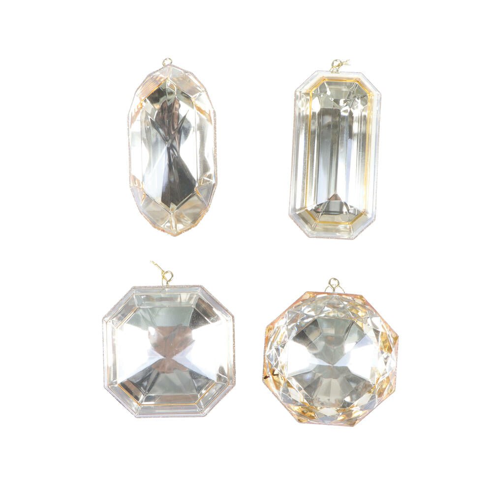 Shop For 4 - 5" Acrylic Jewel Assortment Ornament: Champagne (Set 4)