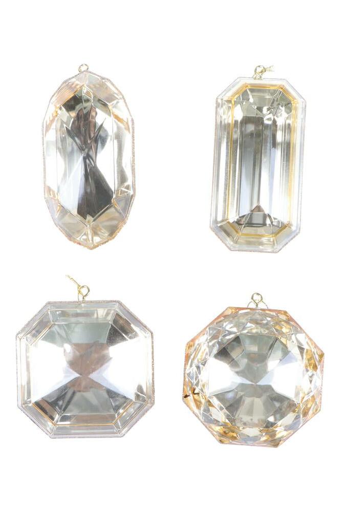 Shop For 4 - 5" Acrylic Jewel Assortment Ornament: Champagne (Set 4)