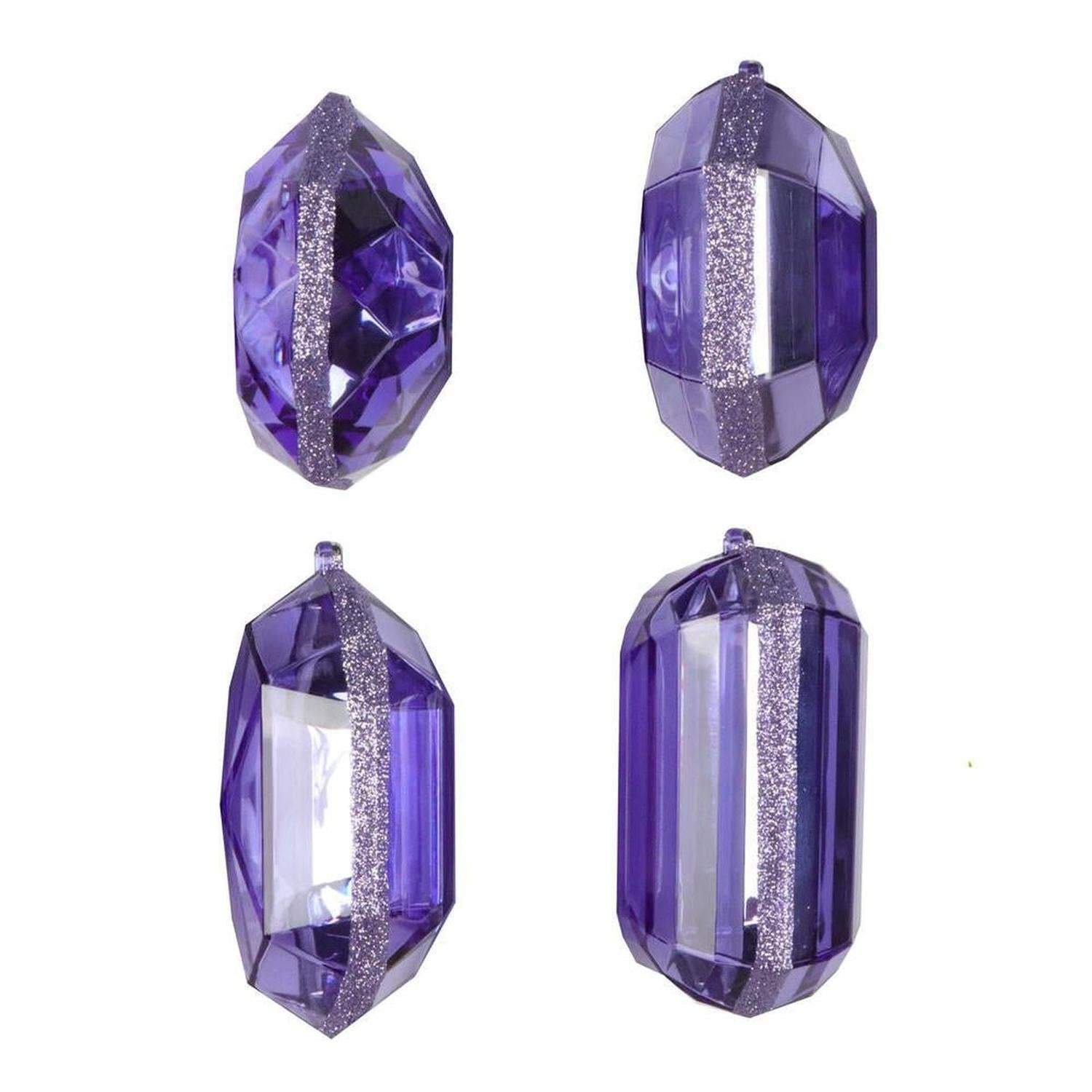 4-5" Acrylic Jewel Assortment Ornament: Lavender (Set 4)