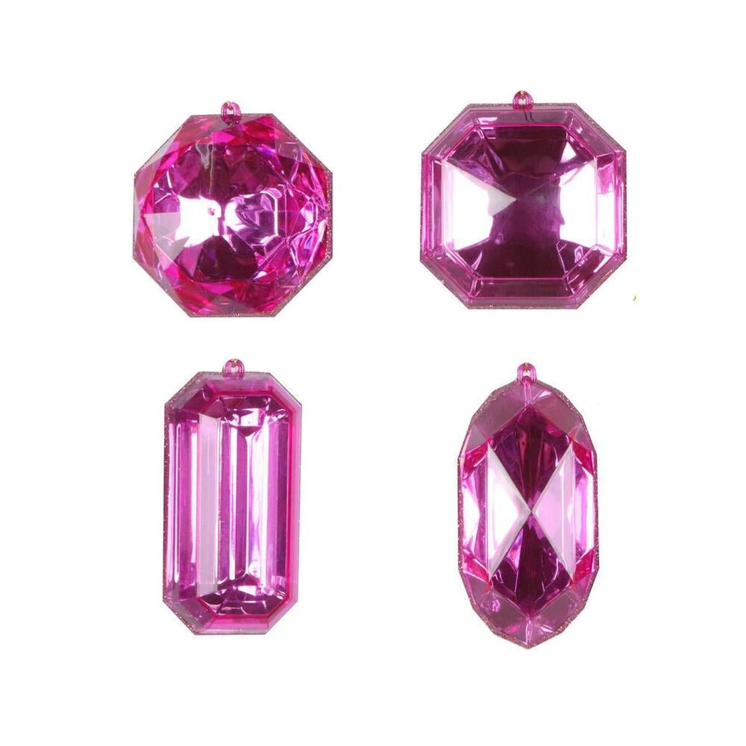 4-5" Acrylic Jewel Assortment Ornament: Mauve (Set 4)